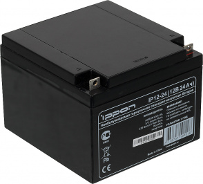 Ippon - Батарея для источников бесперебойного питания Необслуживаемая герметичная свинцово-кислотная батарея IPPON IP 12-24 (12В 24 АЧ)